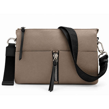 Borsa Rebelle Athena Crossbody M taupe in pelle, fotografia principale