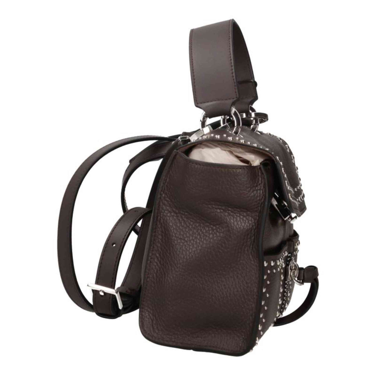 Borsa REBELLE Chloe Satchel S Metal colore Wenge - dettaglio