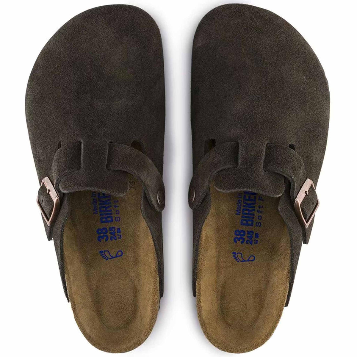 Birkenstock Boston Donna Camoscio Marrone Sabot 1027460, Calzata Stretta 35-41