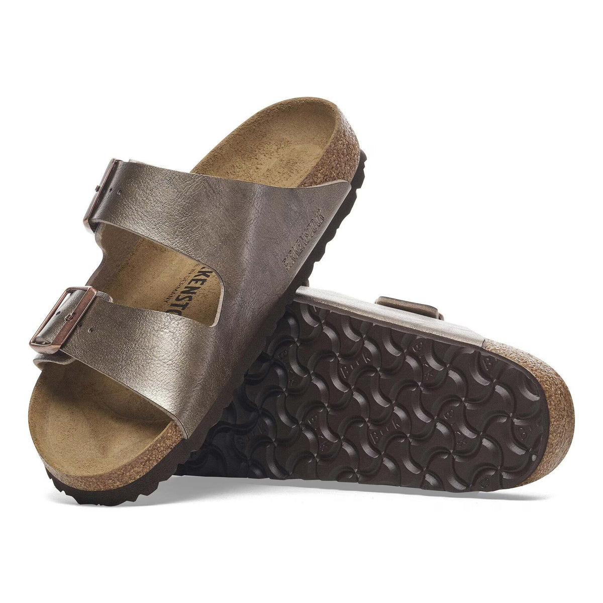 Sandali Arizona Donna Birkenstock Taupe Perlato, Calzata Stretta 1029439