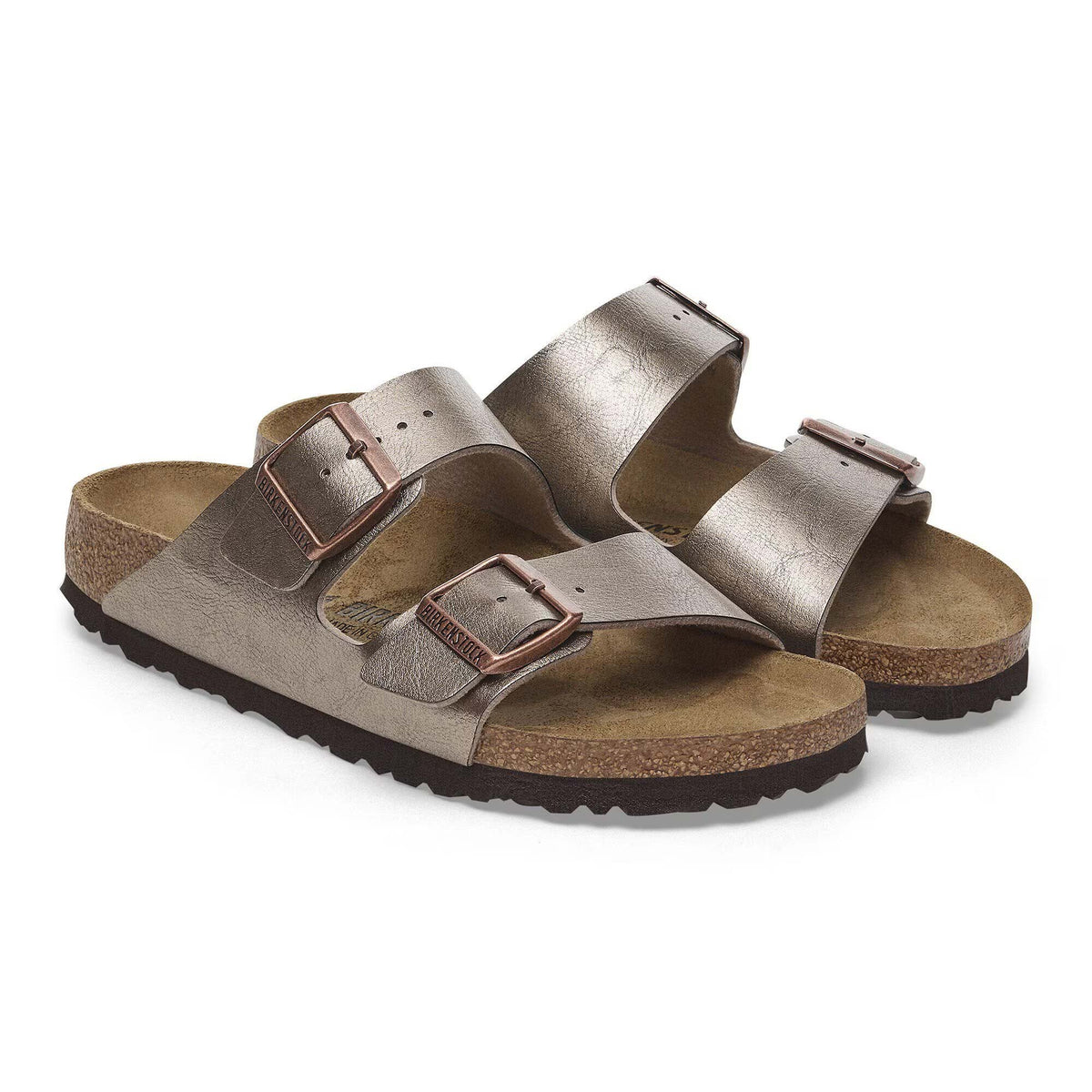 Sandali Arizona Donna Birkenstock Taupe Perlato, Calzata Stretta 1029439