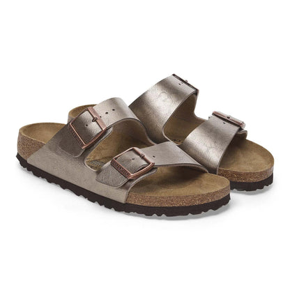 Sandali Arizona Donna Birkenstock Taupe Perlato, Calzata Stretta 1029439