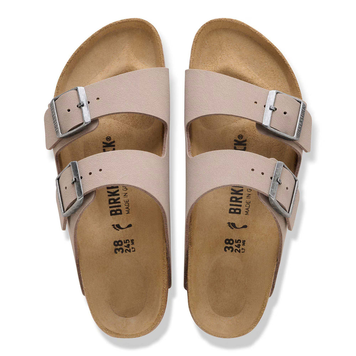 Sandali Arizona Unisex Birkenstock Gray Taupe, Calzata Stretta 1032070