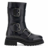 Stivali CafèNoir FD1004 Donna in Pelle Nera con Fibbie